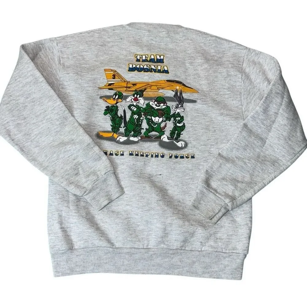 Vintage looney tunes sweater men’s large jerzees cartoon graphic humanitarian bo